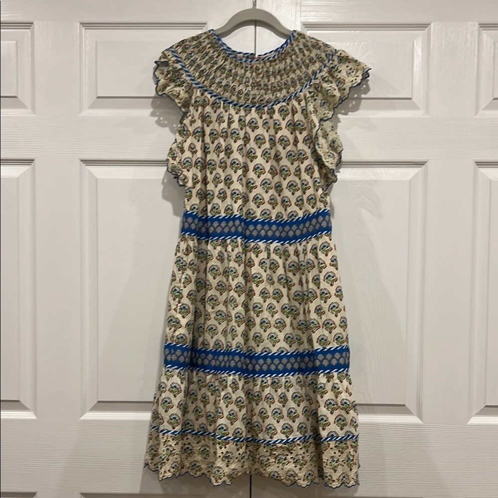 Elizabeth‎ James The Label Karma Dress Eyelet Smocked Cotton Womens Size Medium